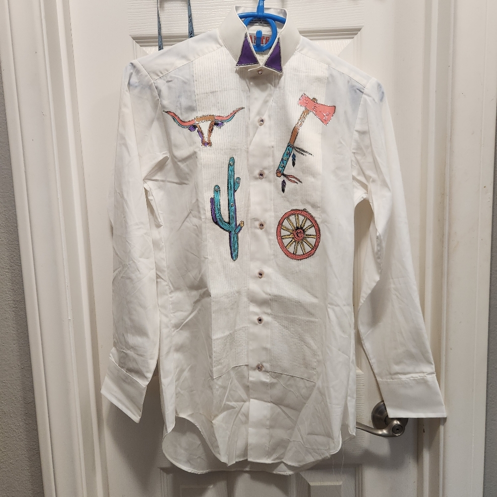 Wanted by beads beautiful vintage western shirt size xs